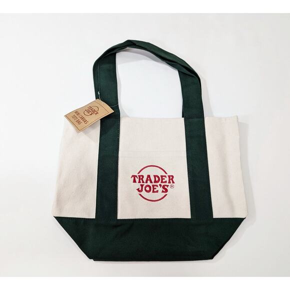 Trader Joe's Mini Canvas Tote Bags Set of 4 Red Yellow Green Blue New Al… - Picture 2 of 7